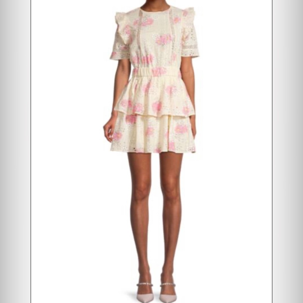 Walter Baker Cassandra Yellow with Pink Floral Dress Size Small New